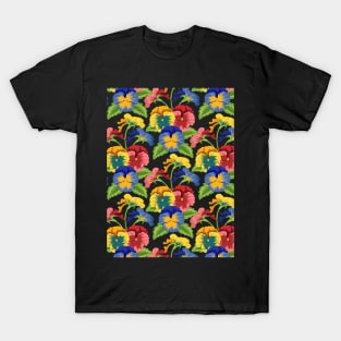 Pansy Flowers Pattern T-Shirt